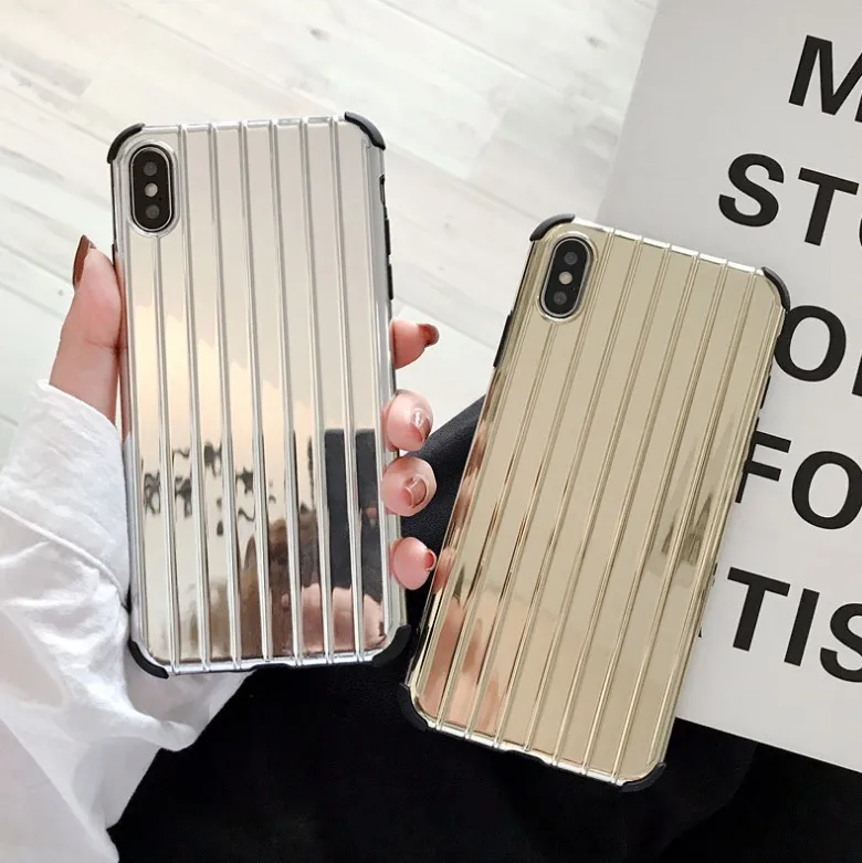 

Fashion Luxury Phone Case For iphone XR XS Max Case For iphone X 8 7 6S 6 plus Electrolytic Gold Cover Fashion Glossy Soft