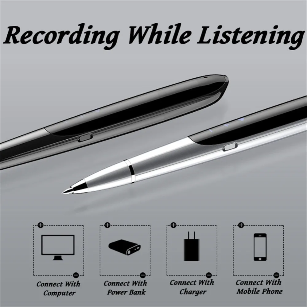 Профессиональный ЖК-дисплей Дисплей цифровой активированный Регистраторы письменная ручка Аудио Звук голоса Запись для записи HD HIFI MP3 плеер 8 Гб