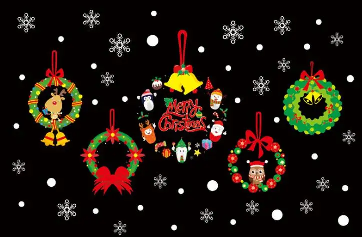 Новогодняя Настенная Наклейка на окна, Рождественская Наклейка на стену «сделай сам», снежный город, домашний декор, Рождественское украшение, товары для дома