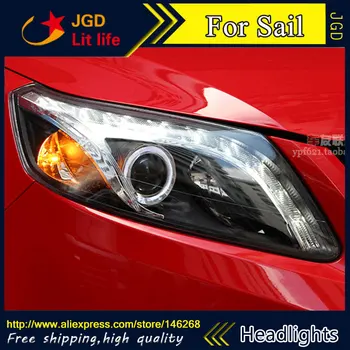

Free shipping ! Car styling LED HID Rio LED headlights Head Lamp case for Sail 2010-2014 Bi-Xenon Lens low beam