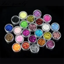 24 цвета Spangle Nail Art блестящие пайетки акриловые УФ пудра-помада Советы Набор аксессуаров для макияжа DIY Oct 1