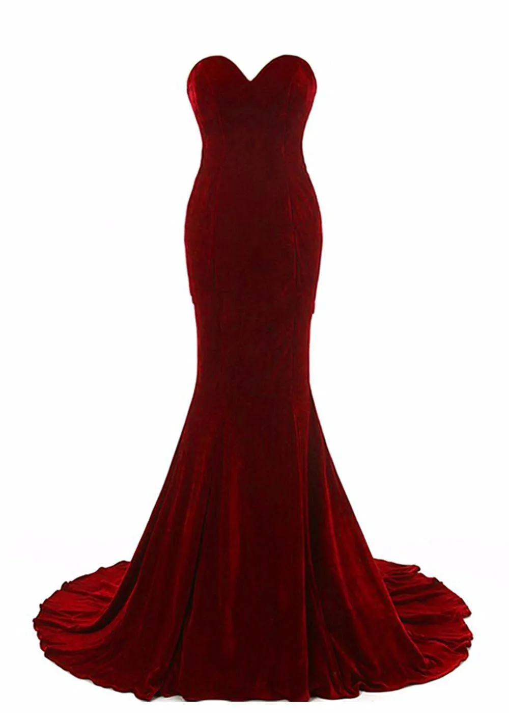 In-Fashion-Velour-Mermaid-Prom-Dresses-Simple-Sweetheart-Off-the-Shoulder-Sexy-Backless-Burgundy-Long-Evening
