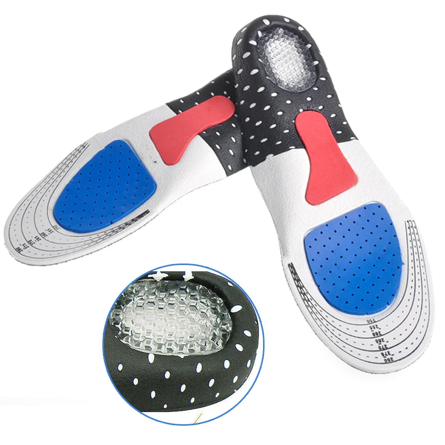 

1Pair Support for Sport Shoes Pad Unisex Shock Absorption breathable Shoes Pads Silicone Soft Insole for Women C533