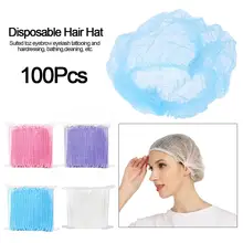 100 шт одноразовые колпачки для волос, водонепроницаемая Стерильная шапочка, татуировка бровей, Парикмахерская шапочка для купания, Нетканая шапочка для купания