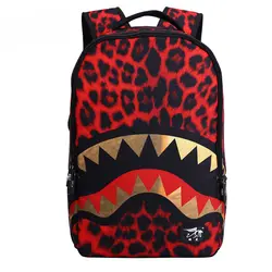 Новая мода Тигр шаблон граффити студент сумка рюкзак Прохладный Акула женская сумка рюкзак сумка