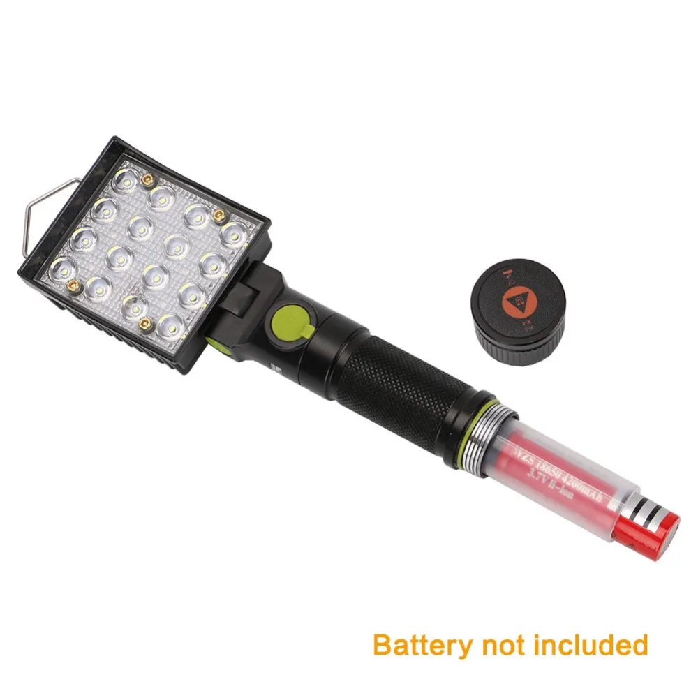 SANYI 16 Светодиодный светильник-вспышка, рабочий фонарик для осмотра, лампа с 4 режимами Предупреждение о ремонте, подвесной светильник для кемпинга с магнитом и крючком