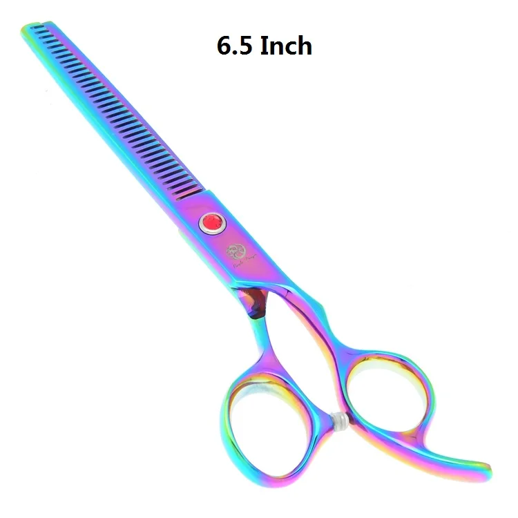 7.0" Purple Dragon Grooming Pet Clipper Japan 440c Steel Dog Straight& Thinning&Curved Scissors Animal Hair Cut Shears LZS0355 - Цвет: LZS0355 Thinning