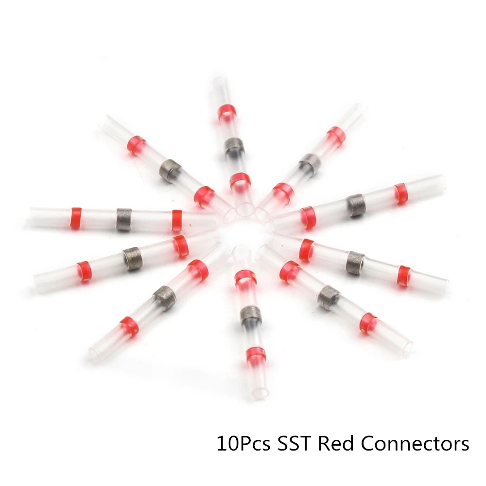 Изолированные SST красные термоусадочные разъемы 10 шт. Водонепроницаемый Электрический провод кабель припоя рукава терминалы комплект