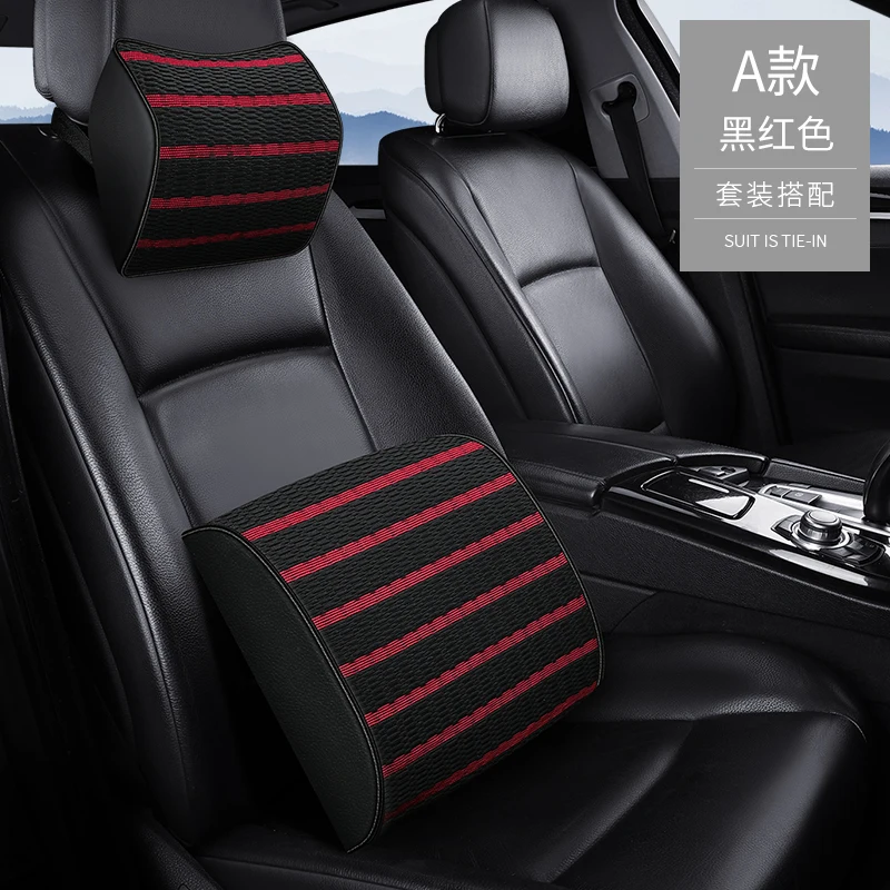 

Car Neck Pillow Lumbar Waist Support Headrest Pillows Back Cushion Seat Supports Memory Foam Seat Covers Auto Accessories