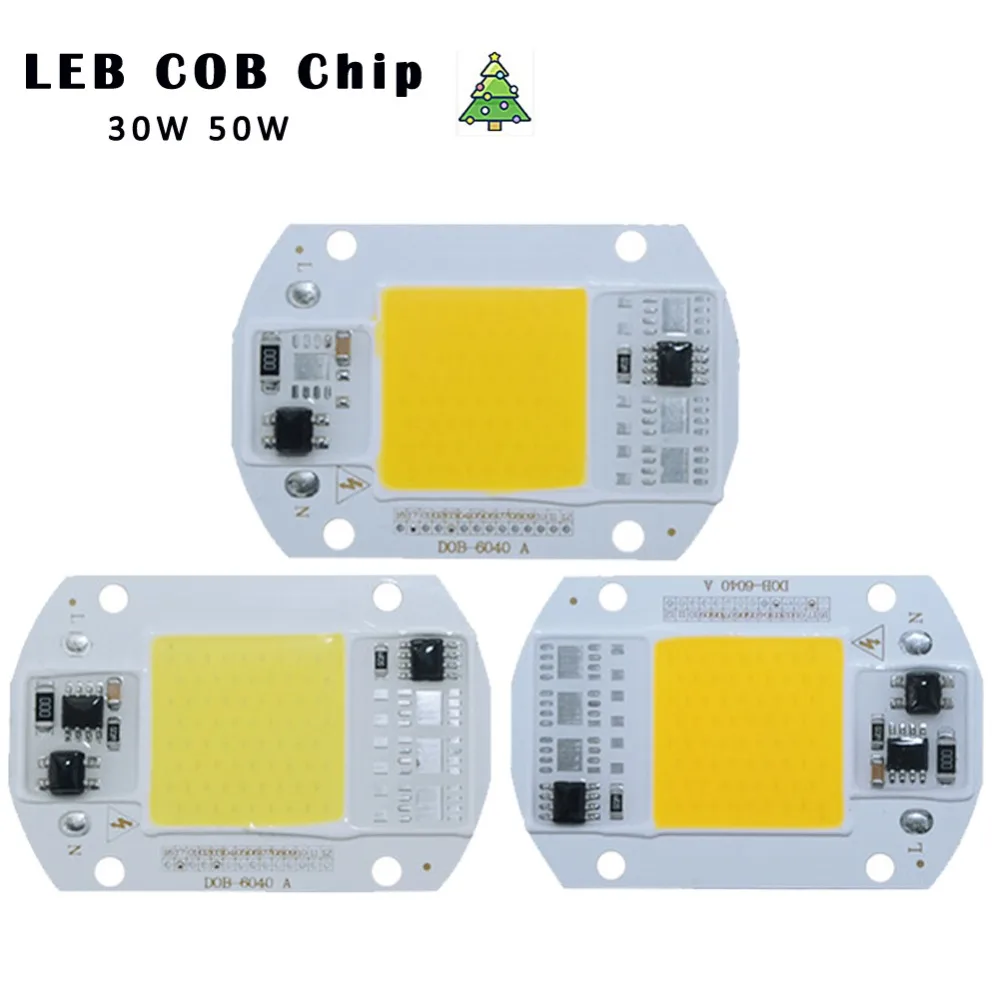 10 шт. светодио дный COB свет лампы AC220V 110 В 30 Вт 50 Вт Integrated светодио дный лампа с смарт-ic драйвер DIY Spotlight открытый сад прожектор