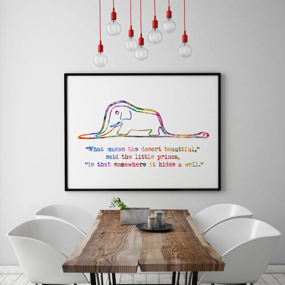 The Little Prince Nursery Quotes Art Print Paper Watercolor Painting The Little Prince Nursery Quotes Art Print Paper Watercolor Painting Desert Well Quote Wall Picture For Children Room Z211 In Calligraphy From