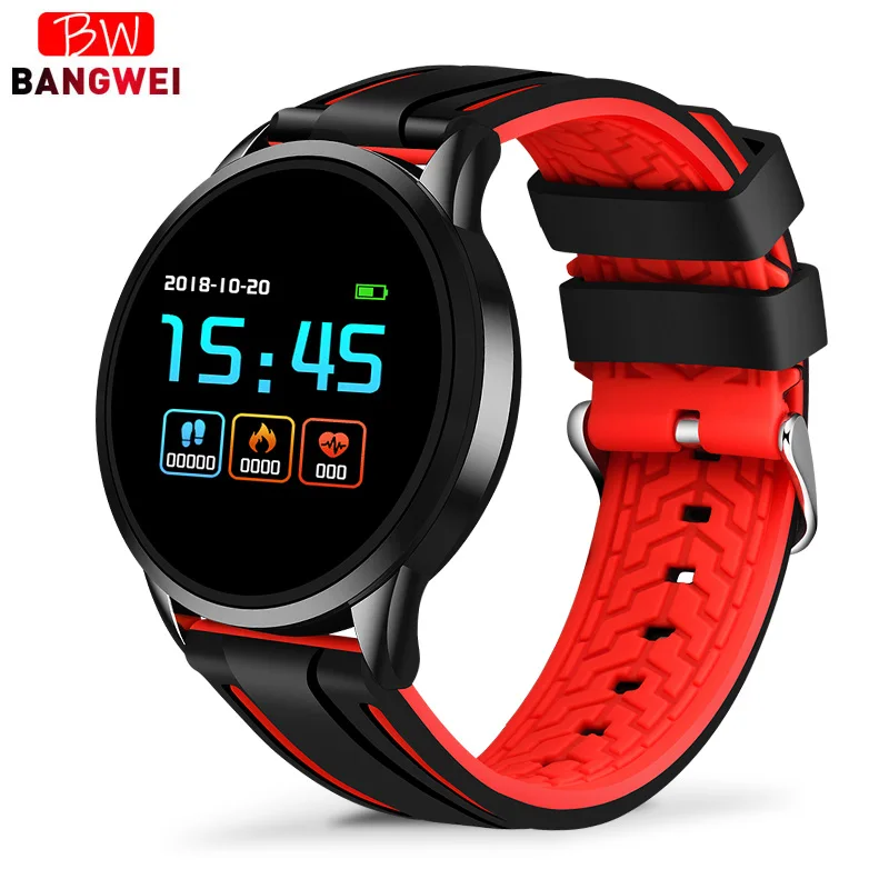 LIGE смарт-браслет для женщин спортивные Смарт-часы для мужчин IP67 Водонепроницаемый фитнес-трекер светодиодный экран монитор сердечного ритма шагомер браслет - Color: Black shell red