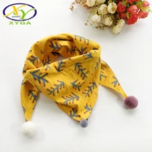 1 предмет, Осень-зима, детский хлопковый шарф с треугольной подвеской, шарфы для мальчиков и девочек, детские мягкие шали, шарф