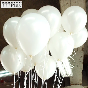 

100pcs/lot 10 Inch 1.5g White Latex Balloons Wedding Decoration Inflatable Birthday Party Helium Balloons Globos Balony Supplies