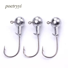 POETRYYI 1PC/5PCS/10PCS lot Exposed Lead Jig Head 1g 3.5g 5g 7g 10g Barbed Hook Soft Lure Jigging Hook Fishing Hooks 30 aoclu bared no painting jig head lead sinker weights shots with lock pin 10pcs lot from 2g to 21g for soft lure jigging