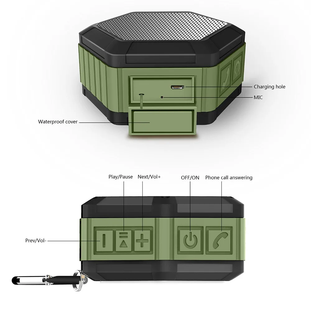 Открытый Mini Bluetooth Динамик Мощный сабвуфер IP65 Водонепроницаемый Портативный Беспроводной Динамик для Спорт езда на велосипеде телефон