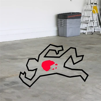 

Chalk corpse crime scene wall sticker living room movie wall decal children's room vinyl home decoration Wall Sticker U981