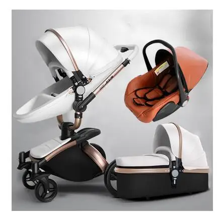 Aulon/Милая Роскошная детская коляска 3 в 1 высокая land-scape модная коляска европейский дизайн коляска на - Цвет: Aulon Mix F