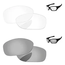 Хромированные серебряные и кристально чистые 2 пары Сменные линзы для Pit Bull Солнцезащитные очки Рамка UVA и UVB Защита