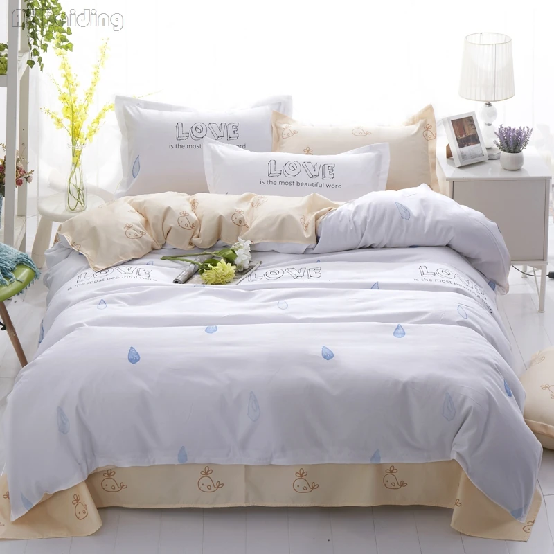 

Simple Raindrop Pattern Bedding Set 3/4pcs Duvet Cover Set Flat Sheet Pillowcase Twin Full Queen King Size Bed Linens Bed Sets