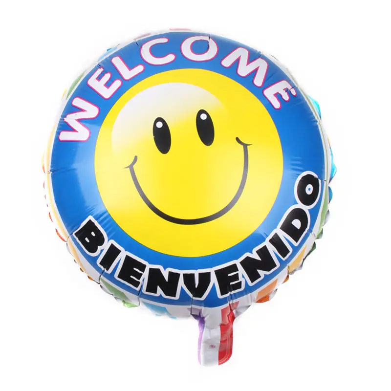 XXPWJ  18-inch welcome new smiley aluminum balloon party decorated the road balloon high-quality  J-025