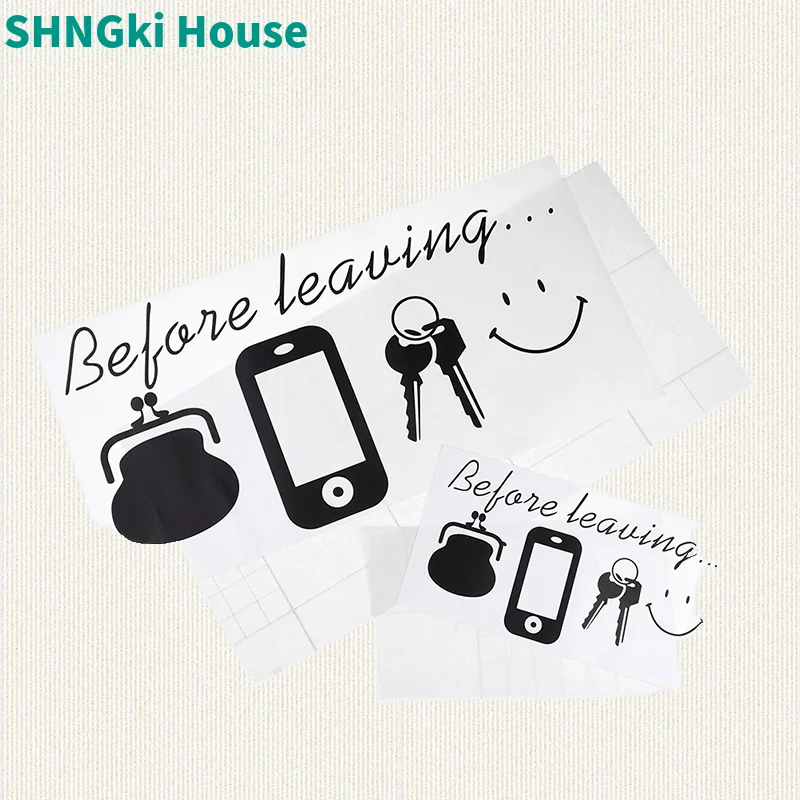 

2 Size Before Leaving Reminder Quotes Don't Forget Door Wall Art Sticker Decal Kitchen Lounge Home Decor Daily Poster Mural