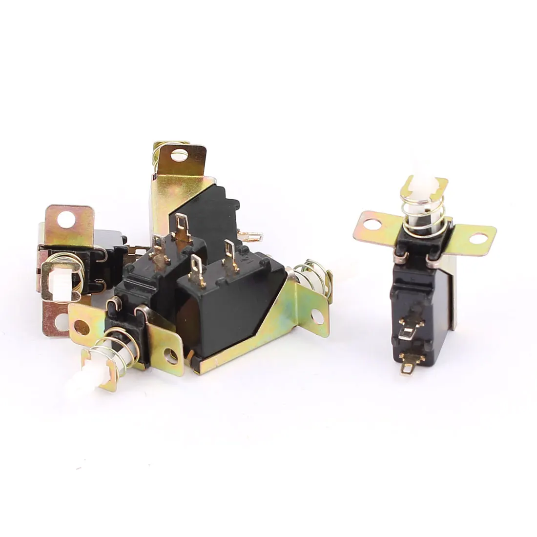 

UXCELL 5Pcs Spring Loaded 2 Terminal Spst Latching Push Button Pushbutton Power Switch Ac 250V 8A/128A