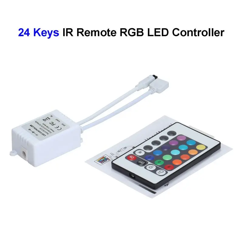 

100pcs 12V 24 Keys Wireless RGB LED Controller With IR Remote Control For SMD 3528 5050 5730 5630 RGB LED Strip