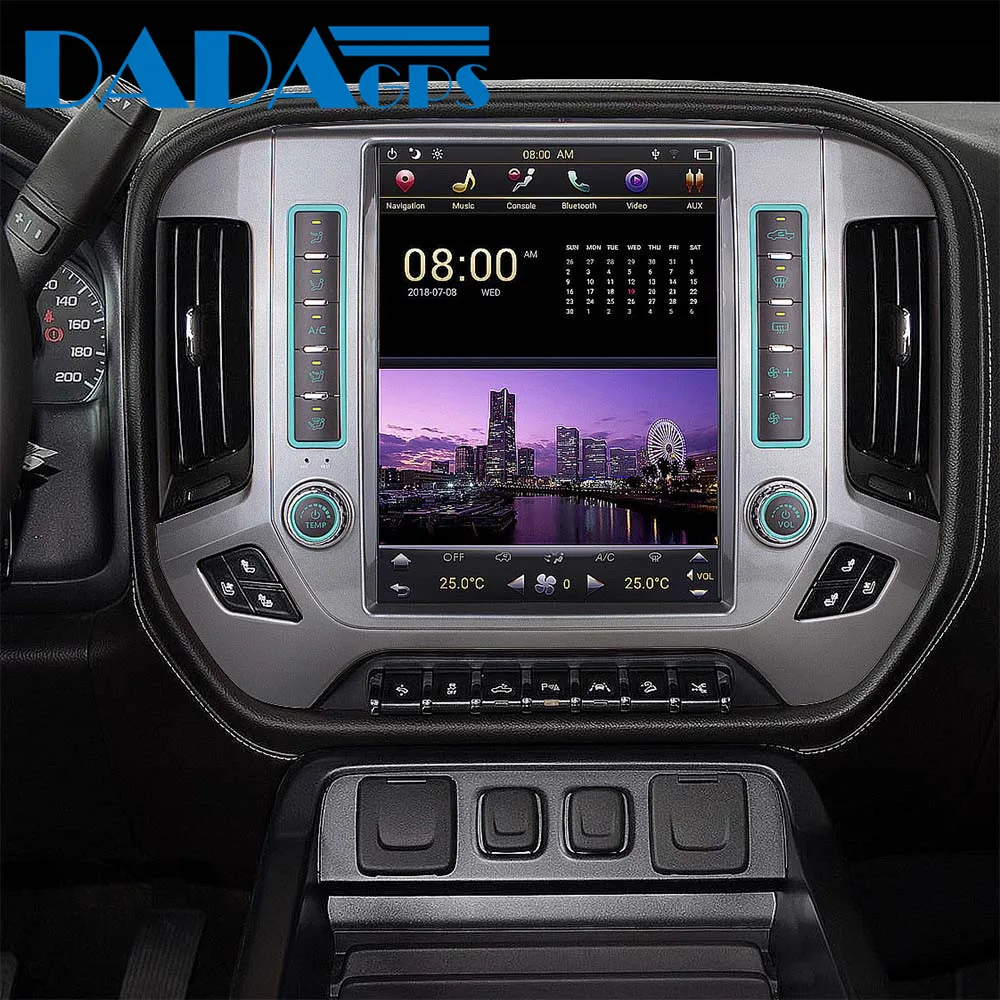 Excellent 12.1"Vertical Tesla style Android 7.1 Vertical car radio player For Chevrolet Silverado and GMC Sierra 2014-2018 GPS navigation 6