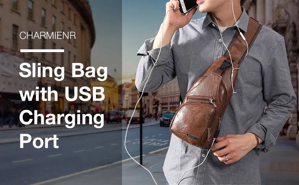 Новая мужская нагрудная сумка, зарядка через usb, сумки через плечо, сумка через плечо из искусственной кожи, диагональная посылка, рюкзак для путешествий, сумка-мессенджер