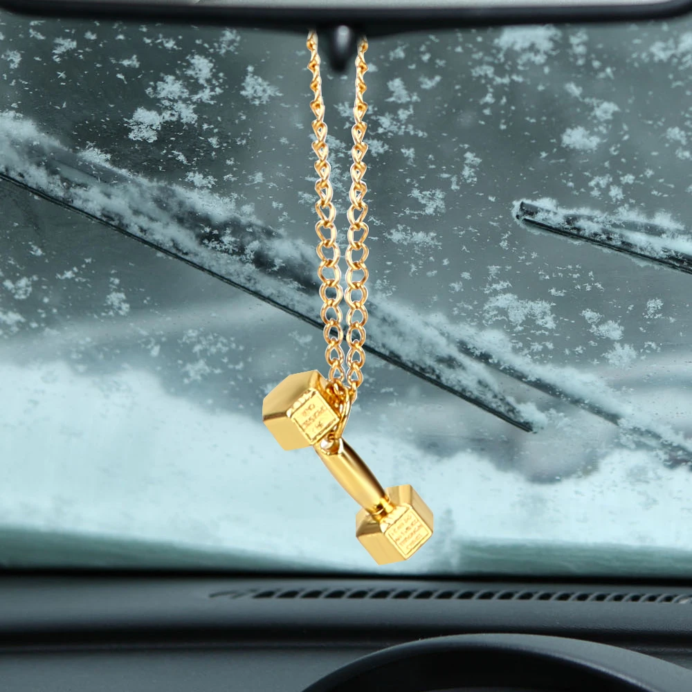Hanging Ornaments Car Accessories Auto Decoration Car Pendant Alloy
Dumbbell Car Styling Car Rear View Mirror Ornament
