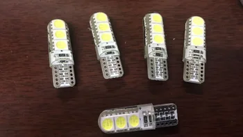

100X High quality silicone Car Auto LED 194 W5W 6SMD T10 6 LEDS SMD 5050 Wedge led Light Bulb Lamp