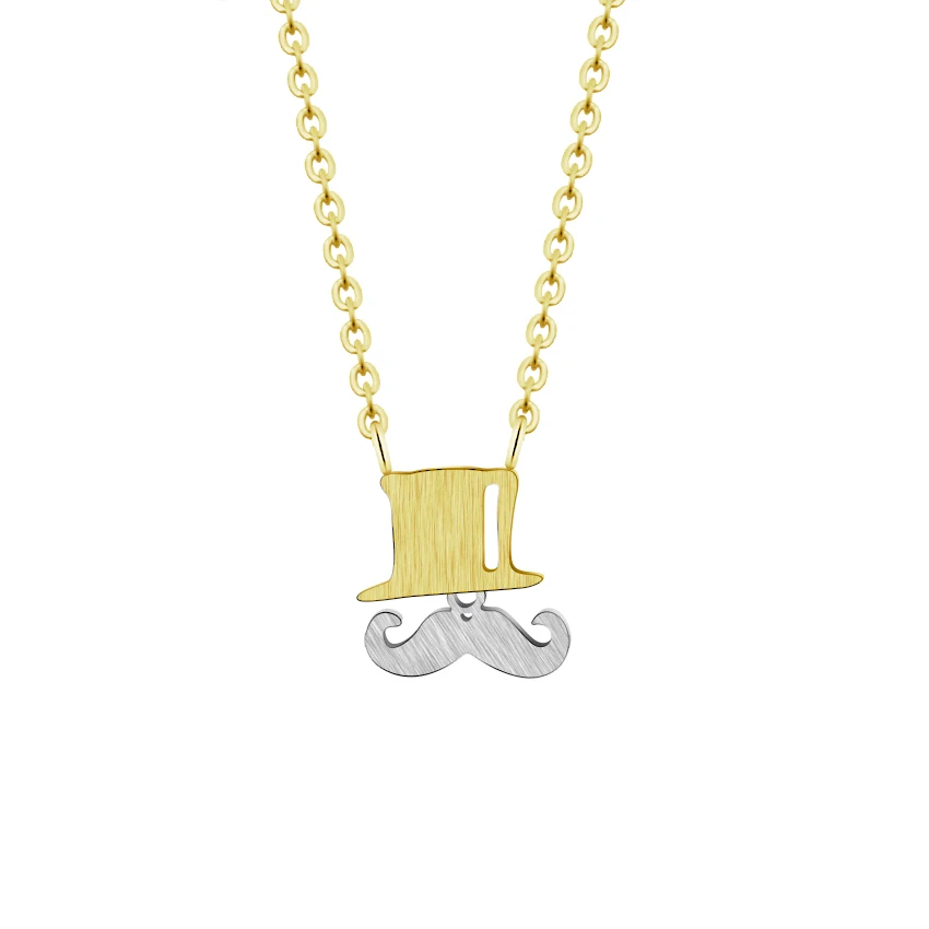 

Cute Dainty Top-hat and Mustache Jewelry Femme Stainless Steel Women's Necklaces Pendants Best Friend Gifts Collier Choker Bff