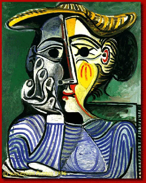 cubism Hand Painted Canvas Oil painting Woman with yellow ...