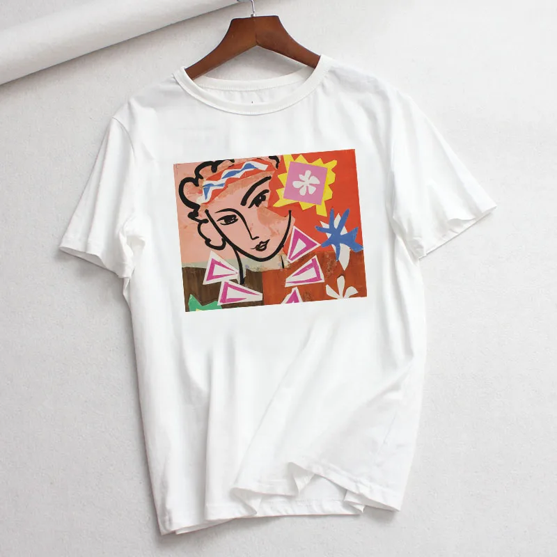 Matisse, летние, большие размеры, свободные, повседневные, женские, короткий рукав, мультяшный рисунок, принт, женские топы, Мода Harajuku, новинка, футболка с надписью - Цвет: 2