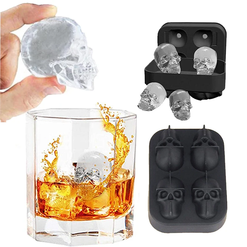 

Tray 3d Schedel Siliconen Mal Diamond Shape 4 Holte Diy Ice Maker Huishoudelijke Gebruik Cocktails Siliconen Voor Whiskey Tool