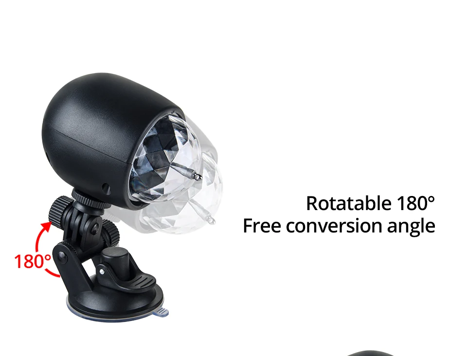 USB светодиодный сценический свет для автомобиля 5 в дискоклуб лампа авто ротационный Кристалл Волшебный шар с присоской легко установить