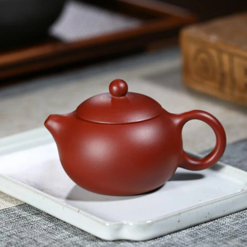 Чистые ручные принадлежности для чайника Dahongpao Zhu глиняный шар отверстие маленький простой 150 мл Кунг фу чайник Си Ши домашний заварник - Цвет: A