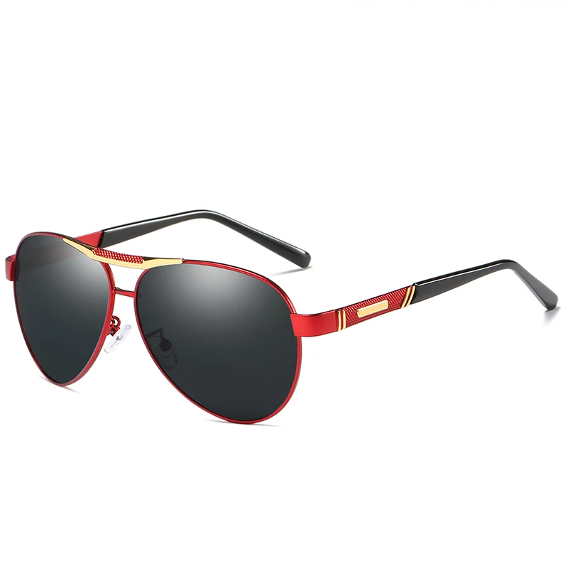 BARCUR мужские солнцезащитные очки поляризованные UV400 Защита путешествия вождения мужские очки мужские аксессуары для мужчин - Цвет линз: Red Gray