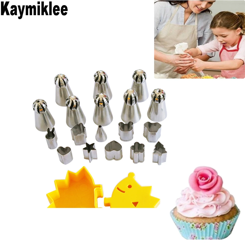 

Kaymiklee 18PCS/SET Pastry Nozzles Set Cake Decorating Tips Cake Decoration Pastry Set for Cupcake Icing Piping Nozzls CS133