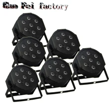 DMX Control LED Par 7x12W RGBW 4IN1 Luxury DMX 8 Channels LED Flat Par Light(6pcs/lot