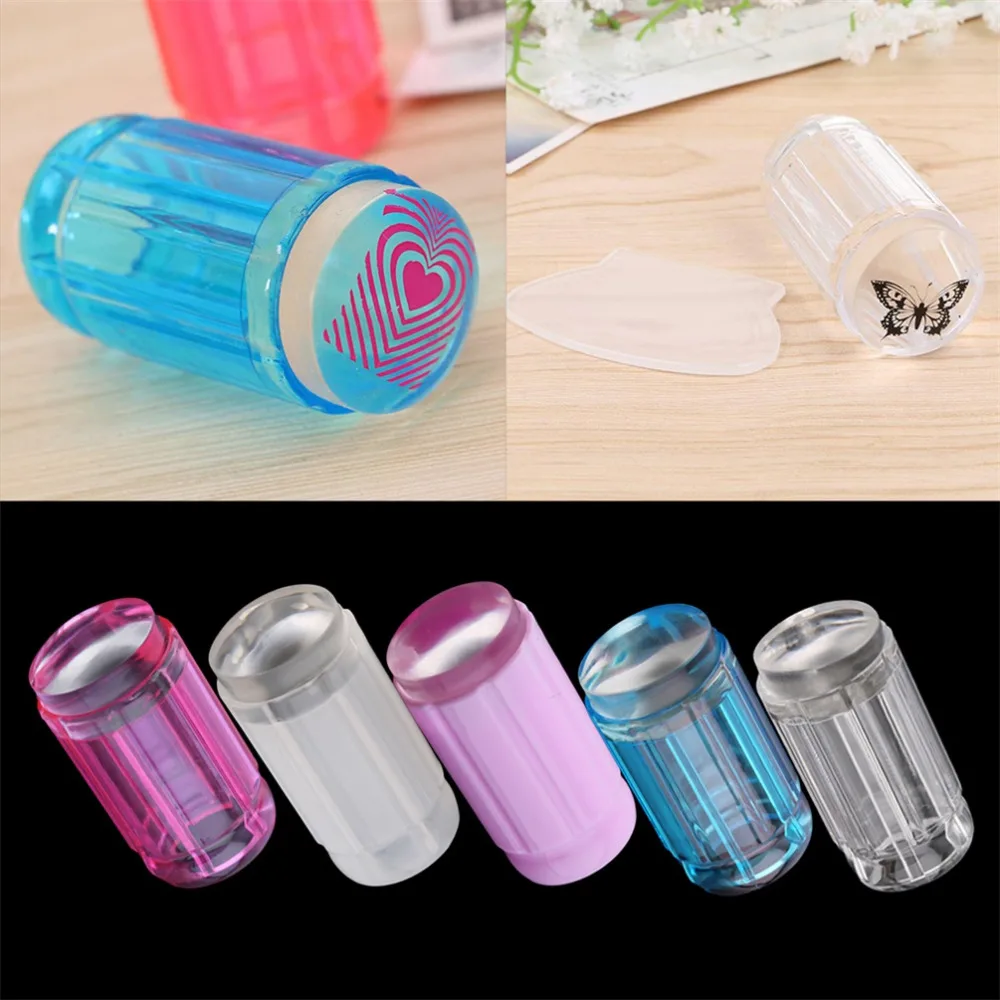 DIY Jelly Nail Art Stamping Clear Soft Silicone Stamper Scraper Plate