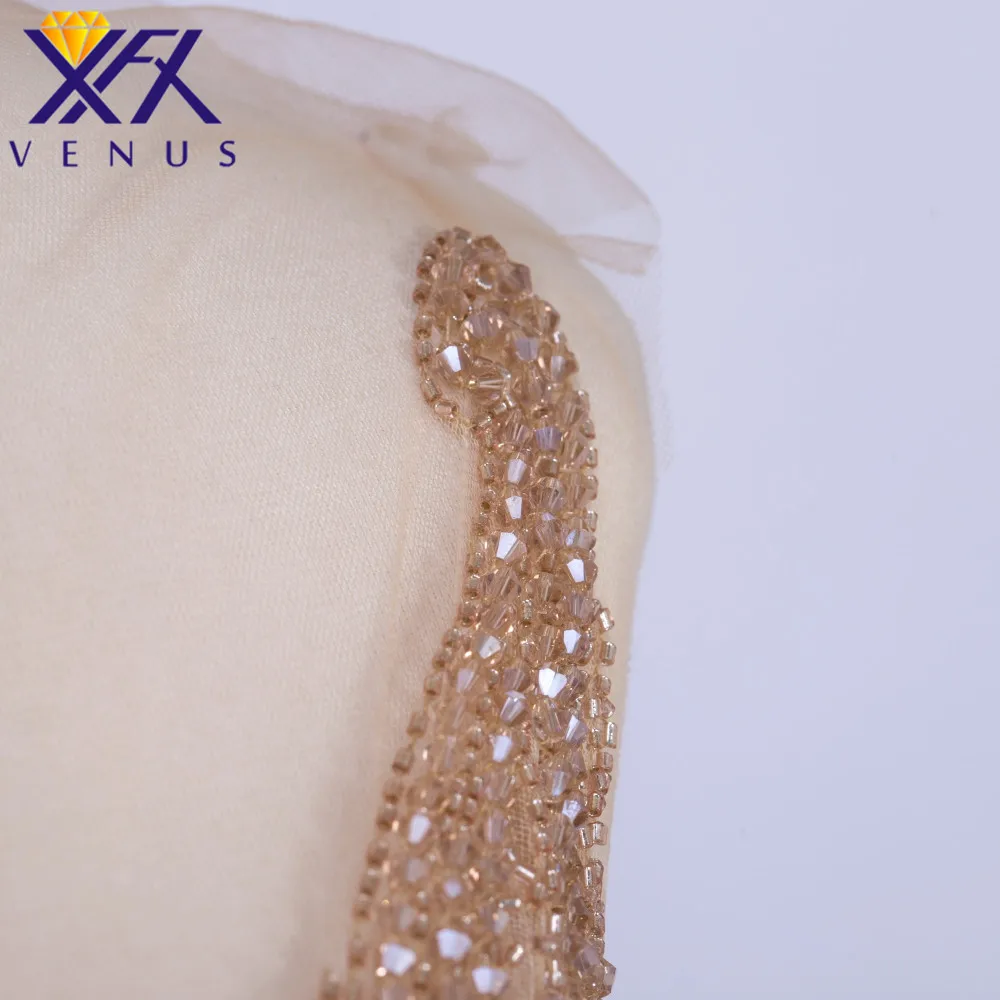XFX VENUS 1 комплект ручной работы кристалл вышитые свадебные Большой размер патчи Стразы бисером аппликация патч ткань аксессуары
