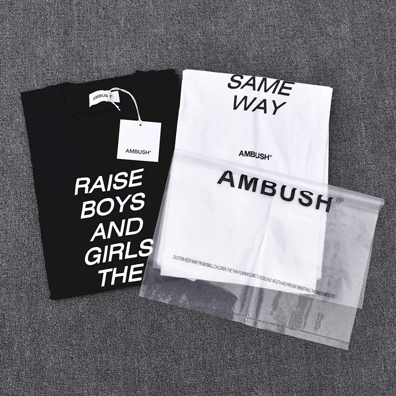 

AMBUSH Letter t-shirt men women streetwear kanye west o-neck embroidery t shirts hip hop harajuku funny punk casual tops tshirt