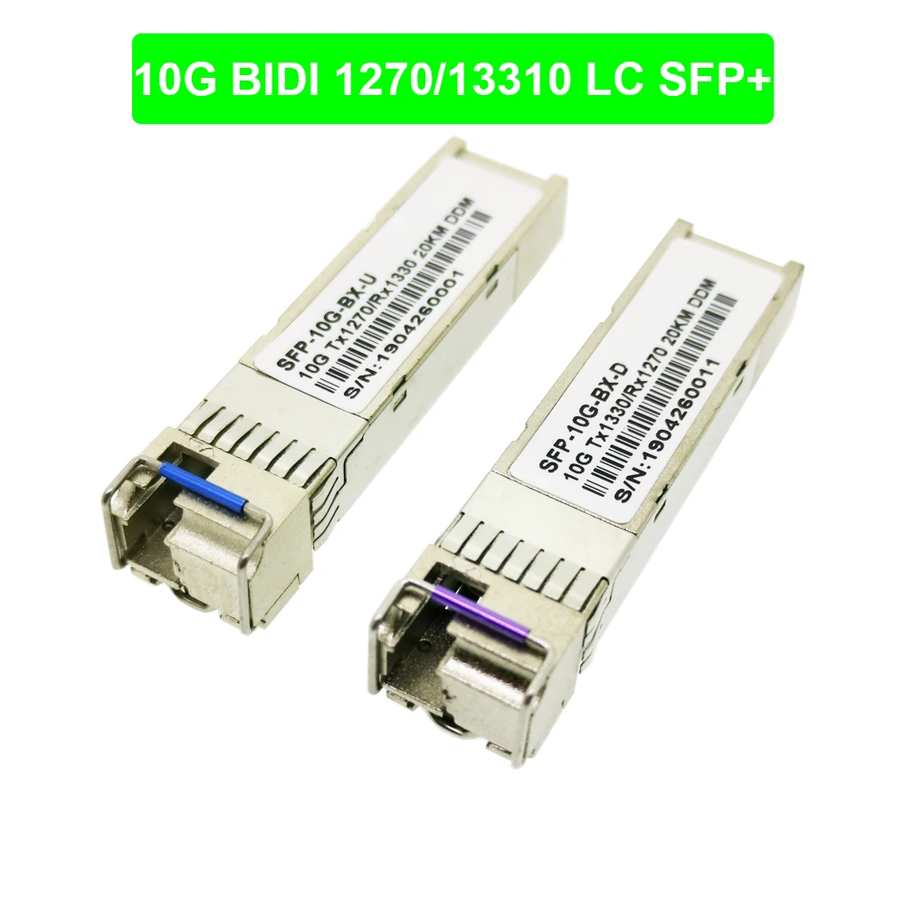 1 пара 10 г SFP+ BIDI 20 км 1270 нм/1330 нм LC Разъем 10 г SFP moudle трансивер одномодовый одиночный волокно