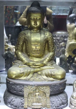

RHS0203 23" Chinese Tibet Buddhism Bronze Gilt Shakyamuni Amitabha Buddha Statue