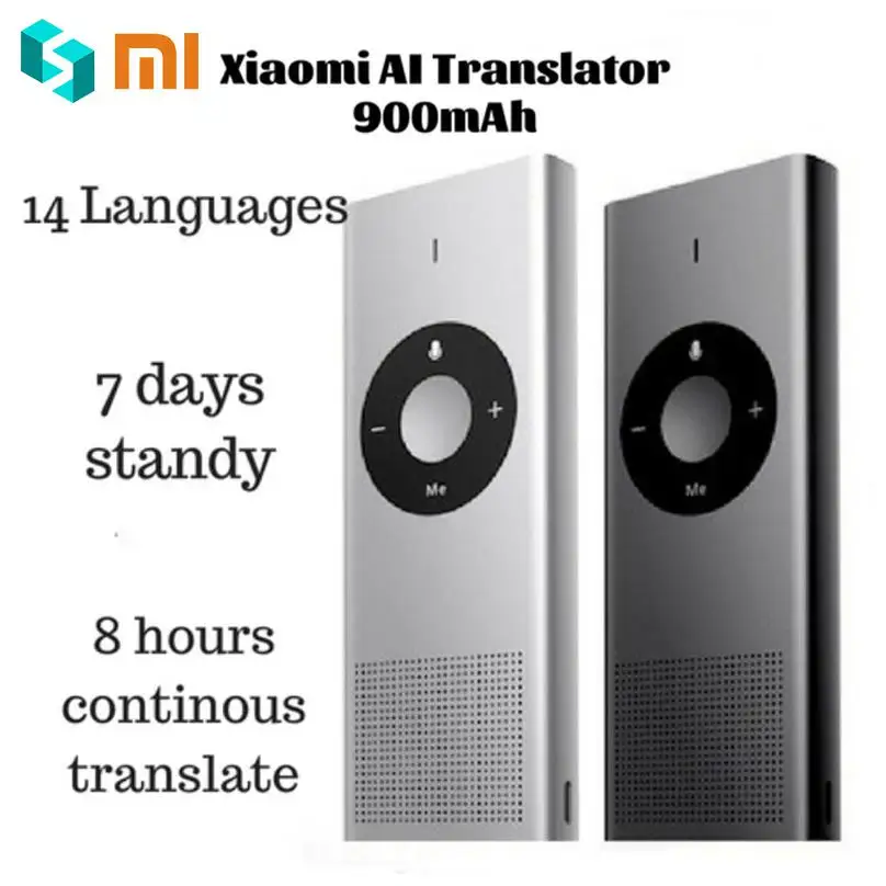 

Xiaomi Moyu AI Translator for Travel Study Work Microsoft Translating Engine 14 Languages 7 Days Standby 8H Translate Machine