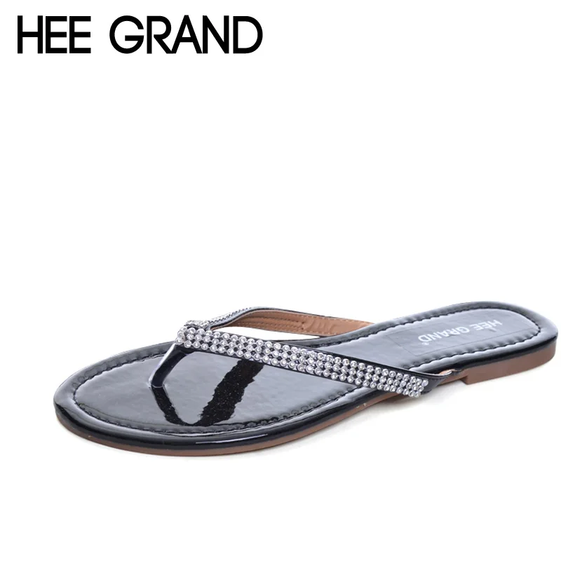 

HEE GRAND 2017 Crystal Flip Flops Casual Summer Gladiator Slides Beach Slip On Flats Platform Shoes Woman Slippers XWZ4353