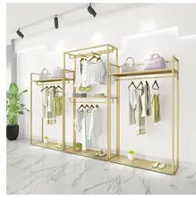 Golden Clothing Shop Shop Shop Shop Shop Shop Shop Shop Decoration Design High Container Shelf w shop
