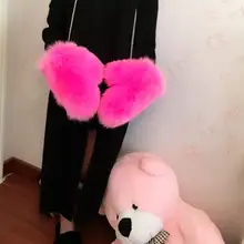 The new whole skin fox fur gloves Ms autumn and winter warm gloves fashion fur mittens